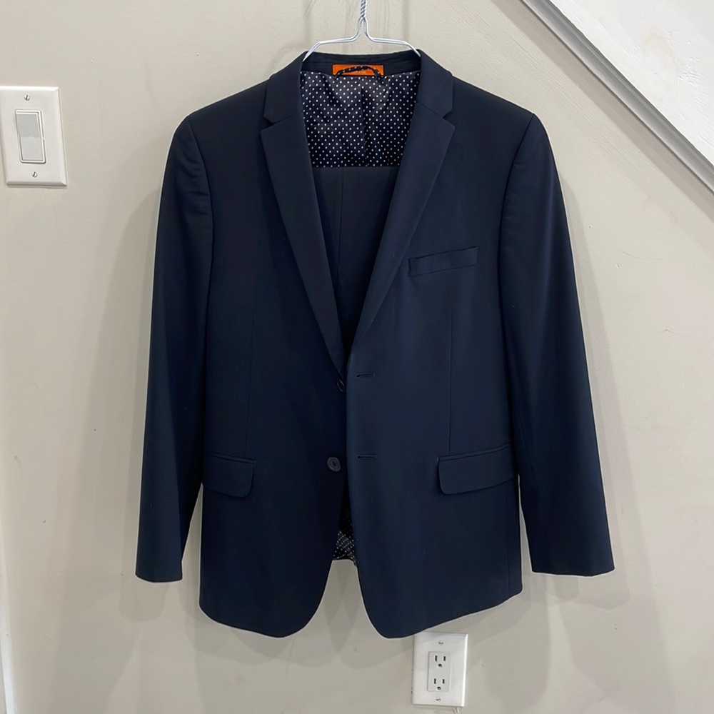 TALLIA Boys Navy Blue Suit